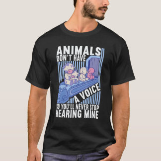 動物には声がない ヴィーガン 菜食主義者 ビーガニズム Tシャツ