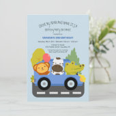 動物によるドライブ誕生日パーティーパレード 招待状 (スタンド正面)