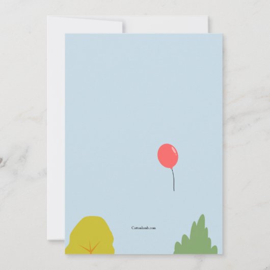 動物によるドライブ誕生日パーティーパレード 招待状 (裏面)