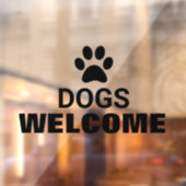 動物に優しい犬歓迎ビジネス用ガラス ウィンドウサイン (シート2)