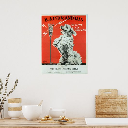 動物に優しい – Vintage Poster ポスター (キッチン)
