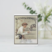 動物に優しい – Vintage Poster ポストカード (スタンド正面)