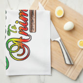 動物に優しさを示すレインボータイポグラフィ キッチンタオル (四つ折り)