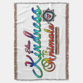 動物に優しさを示すレインボータイポグラフィ スローブランケット (正面縦)