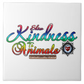 動物に優しさを示すレインボータイポグラフィ タイル (正面)