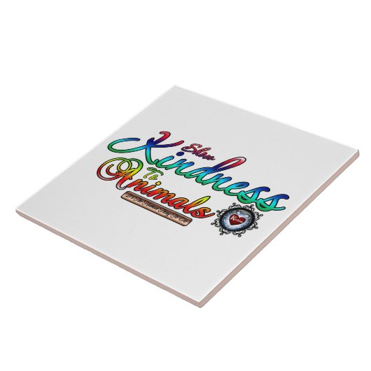 動物に優しさを示すレインボータイポグラフィ タイル (側面)