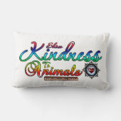 動物に優しさを示すレインボータイポグラフィ ランバークッション (裏面)