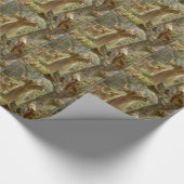 動物に説教するAssisiのSt Francis ラッピングペーパー (角)