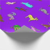 動物のおもしろいの紫色 ラッピングペーパー (角)