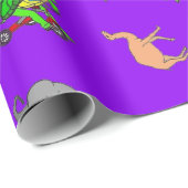 動物のおもしろいの紫色 ラッピングペーパー (ロールコーナー)