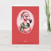 動物のおもしろいクリスマスのお気に入り – Flamingo 1 カード (裏面)