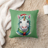 動物のおもしろいクリスマスのお気に入り – Unicorn 1 クッション (ブランケット)