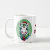 動物のおもしろいクリスマスのお気に入り – Unicorn 1 コーヒーマグカップ (左)