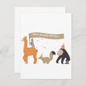 動物のおもしろい誕生日カード (正面/裏面)