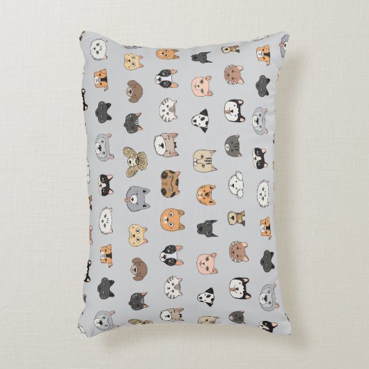 動物のおもしろい：猫の犬ドードルミックス アクセントクッション (正面(垂直))