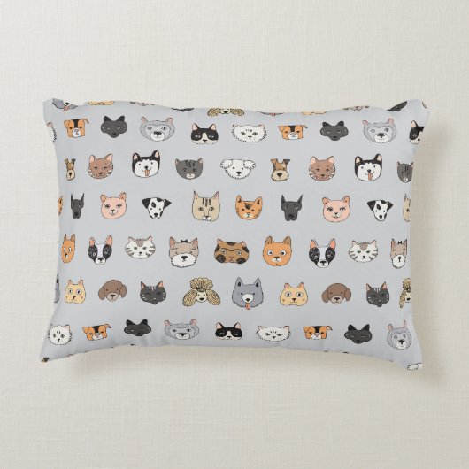 動物のおもしろい：猫の犬ドードルミックス アクセントクッション (裏面)