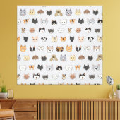 動物のおもしろい:猫の犬ドードルミックス キャンバスプリント (インサイチュ (リビング))