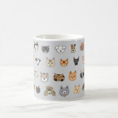 動物のおもしろい：猫の犬ドードルミックス コーヒーマグカップ (中央)