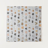 動物のおもしろい:猫の犬ドードルミックス タペストリー (正面(横))