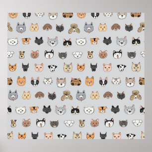 動物のおもしろい:猫の犬ドードルミックス ポスター