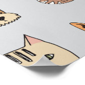 動物のおもしろい：猫の犬ドードルミックス ポスター (角)