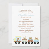 動物のおもちゃの列車のベビーシャワー 招待状 (正面)