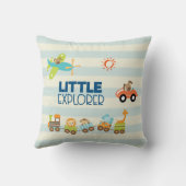 動物のおもちゃ列車の車と飛行機リトルエクスプローラー クッション (裏面)