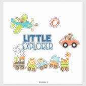 動物のおもちゃ列車の車と飛行機リトルエクスプローラー シール (シート)