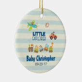 動物のおもちゃ列車の車と飛行機リトルエクスプローラー セラミックオーナメント (右)