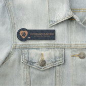 動物のお医者さん ハート 聴診器 ペット ネイビー 名札 (インサイチュ)