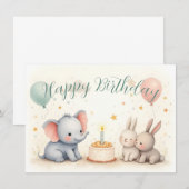 動物のお友達とかわいいお誕生日おめでとう (正面/裏面)