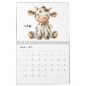 動物のお友達のための子供たち，水彩 カレンダー (3月 2027)