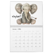 動物のお友達のための子供たち，水彩 カレンダー (1月 2026)