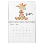 動物のお友達のための子供たち，水彩 カレンダー (2月 2026)