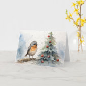 動物のお洒落クリスマスカード カード (黄色い花)