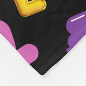 動物のお洒落風船とラブレター フリースブランケット (角)