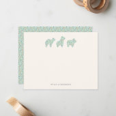 動物のお菓子パレード 子供向けステーショナリー - ミント ノートカード (正面/裏面インサイチュ)