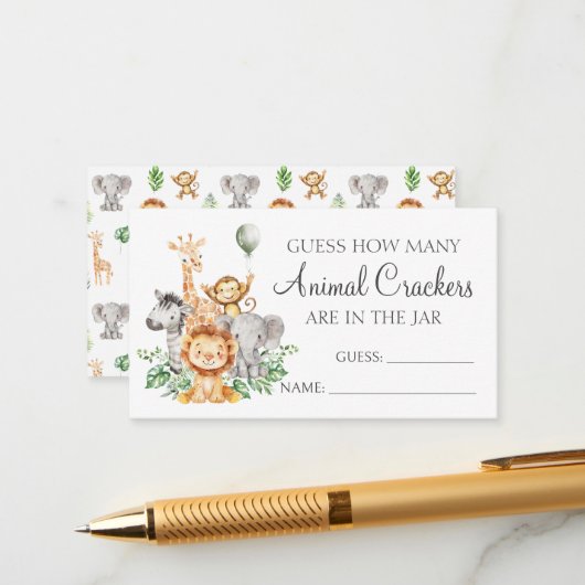 動物のお菓子 サファリ シャワーカーズ 予算 エンクロージャーカード (正面/裏面インサイチュ)