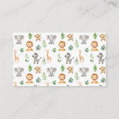 動物のお菓子 サファリ シャワーカーズ 予算 エンクロージャーカード (裏面)