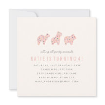 動物のお菓子 誕生日招待状 - フレーバーガム