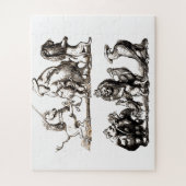 動物のかわいいアートユニコーン象ライオン動物園 ジグソーパズル (縦)