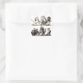 動物のかわいいアートユニコーン象ライオン動物園 スクエアシール (バッグ)