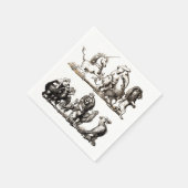 動物のかわいいアートユニコーン象ライオン動物園 スタンダードカクテルナプキン (角)