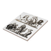 動物のかわいいアートユニコーン象ライオン動物園 タイル (側面)