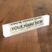 動物のかわいいアートユニコーン象ライオン動物園 デスクネームプレート (側面)