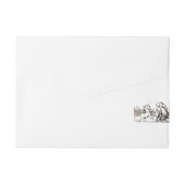 動物のかわいいアートユニコーン象ライオン動物園 ラップアラウンド宛名ラベル (裏面)