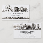 動物のかわいいアートユニコーン象ライオン動物園 名刺 (正面/裏面)