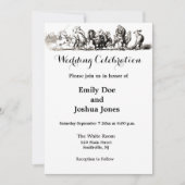 動物のかわいいアートユニコーン象ライオン動物園 招待状 (正面)