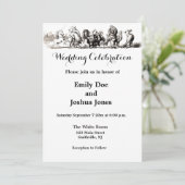 動物のかわいいアートユニコーン象ライオン動物園 招待状 (スタンド正面)