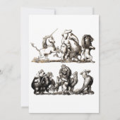 動物のかわいいアートユニコーン象ライオン動物園 招待状 (裏面)